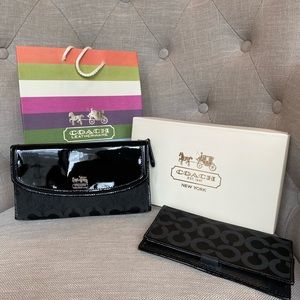 Black Coach Monogrammed Wallet